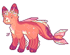 orange and pink aquatic pixel pup