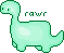 teal dinosaur saying rawr