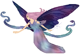 purple fairy with ribbons