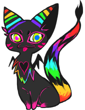 black rainbow pherni cat