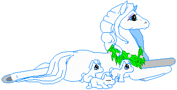 white horse with foals
