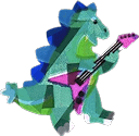 holographic stegosaurus on bass