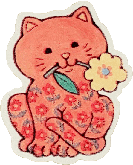 floral cat with a flower