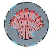 seashell with holographic accents