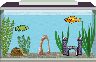 aquarium with castle