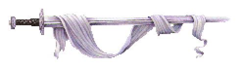sword wrapped in cloth