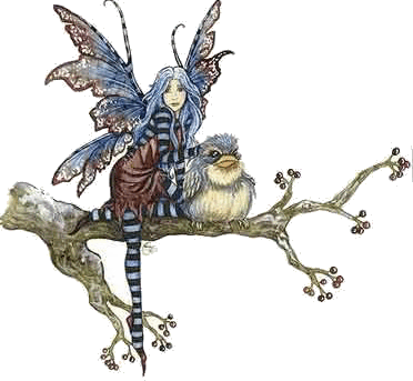 amy brown winter fairy with bird