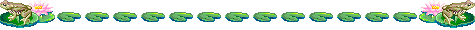 divider of lily pads with a frog at each end