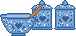 blue speckled baking set