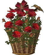 hummingbird red roses basket