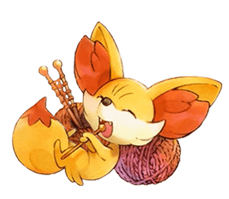 fennekin and yarn