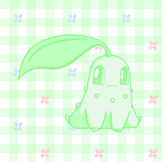 chikorita plaid bg with flowers