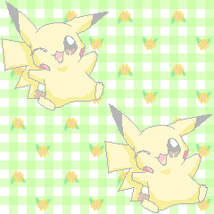 plaid flower pikachu bg